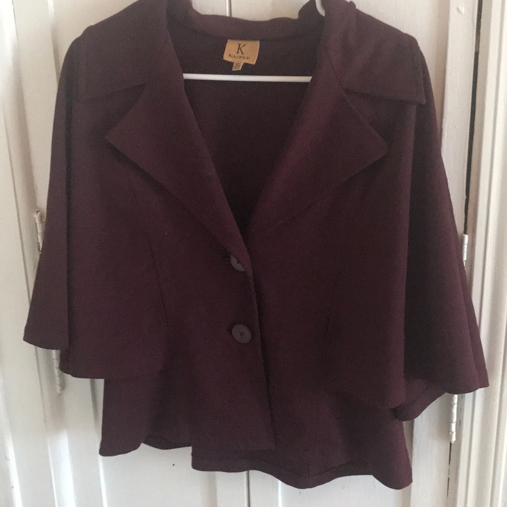 Maroon cape blouse